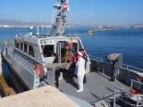 Commodore Steve Dainton left Gibraltar on Friday aboard HMS Cutlass